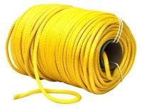 Трос синтетический лебедочный Super Rope 3 мм 1 метр. Максимальная нагрузка 1200 кг. Цвет желтый.