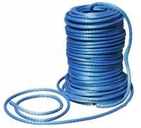 Синтетический лебедочный трос Super Rope метражом 12 мм 1м. Максимальная нагрузка 9800 кг. Синий цвет.