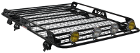 Экспедиционный багажник Уникар для Шевроле Нива с боковым ограждением и сеткой, установка в штатные места
