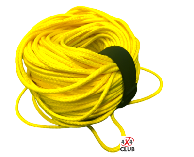 Трос синтетический лебедочныйSuper Rope 5 мм 1 метр. Максимальная нагрузка 2000 кг. Цвет желтый.