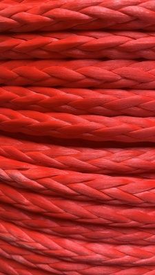 Трос синтетический лебедочный HYrope TRophy 10 мм 1 метр. Максимальная нагрузка 10500 кг. Цвет красный.