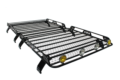 Экспедиционный багажник Уникар для УАЗ 2206 Санитарка с боковым ограждением и сеткой на водостоки (комплект из двух багажников)