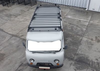 Экспедиционный багажник Уникар для УАЗ 2206 Санитарка корзина с сеткой на водостоки (комплект из двух багажников)