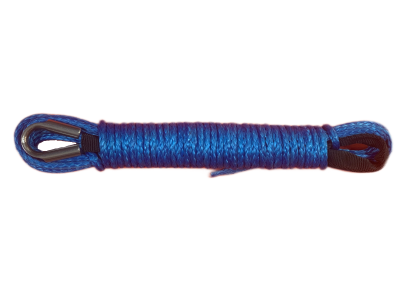 Трос синтетический для лебедки  Super Rope 5 мм 10 метров. Максимальная нагрузка 2300 кг. Цвет синий.