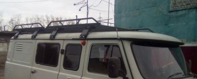 Экспедиционный багажник Уникар для УАЗ Санитарка разборный на водостоки (комплект из двух багажиков)