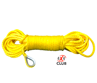 Трос синтетический лебедочный Super Rope 5 мм 10 метров. Максимальная нагрузка 2300 кг. Цвет желтый